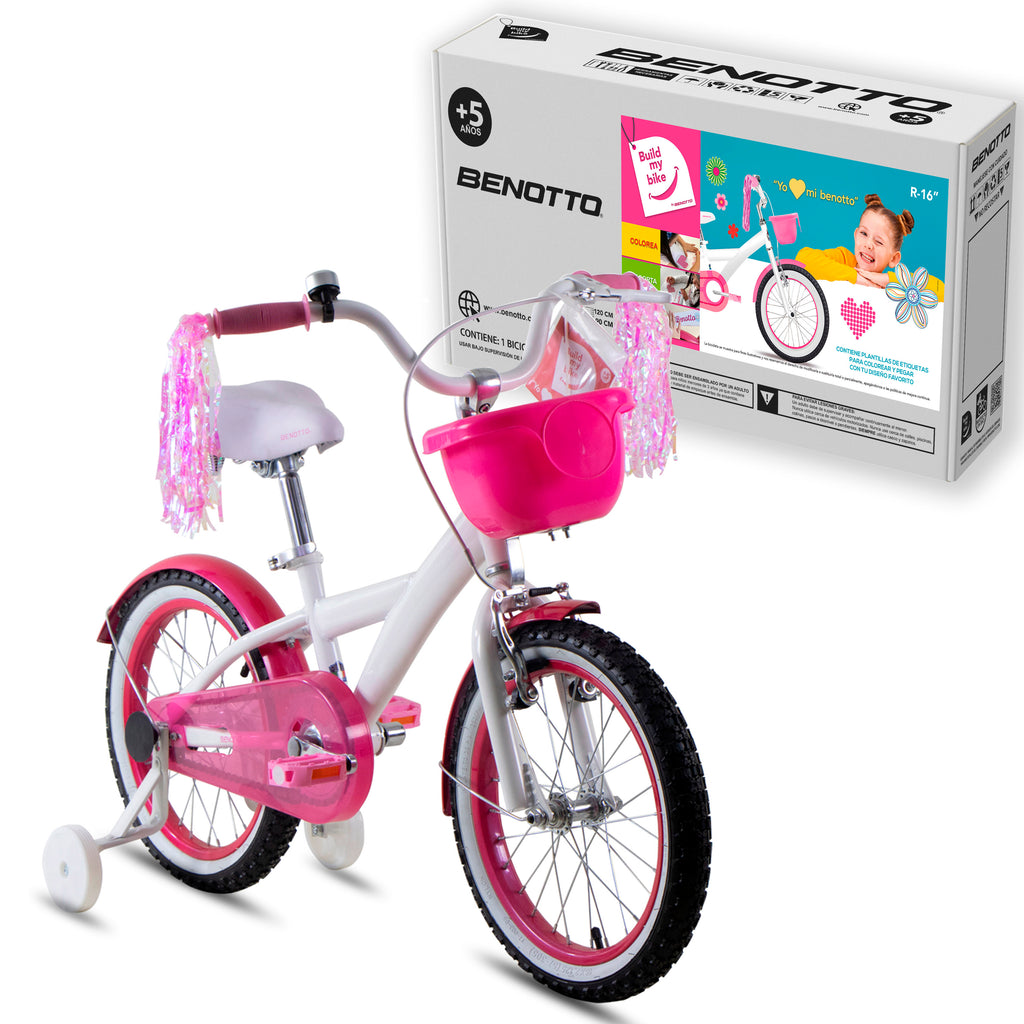 BICICLETA BENOTTO CITY BUILD MY BIKE R16 1V BLANCO ROSA