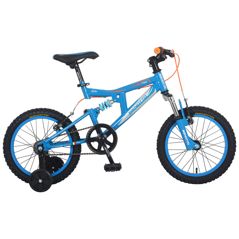 BICICLETA BENOTTO SNIPER MONTAÑA R16 1V  AZUL/GRIS NARANJA