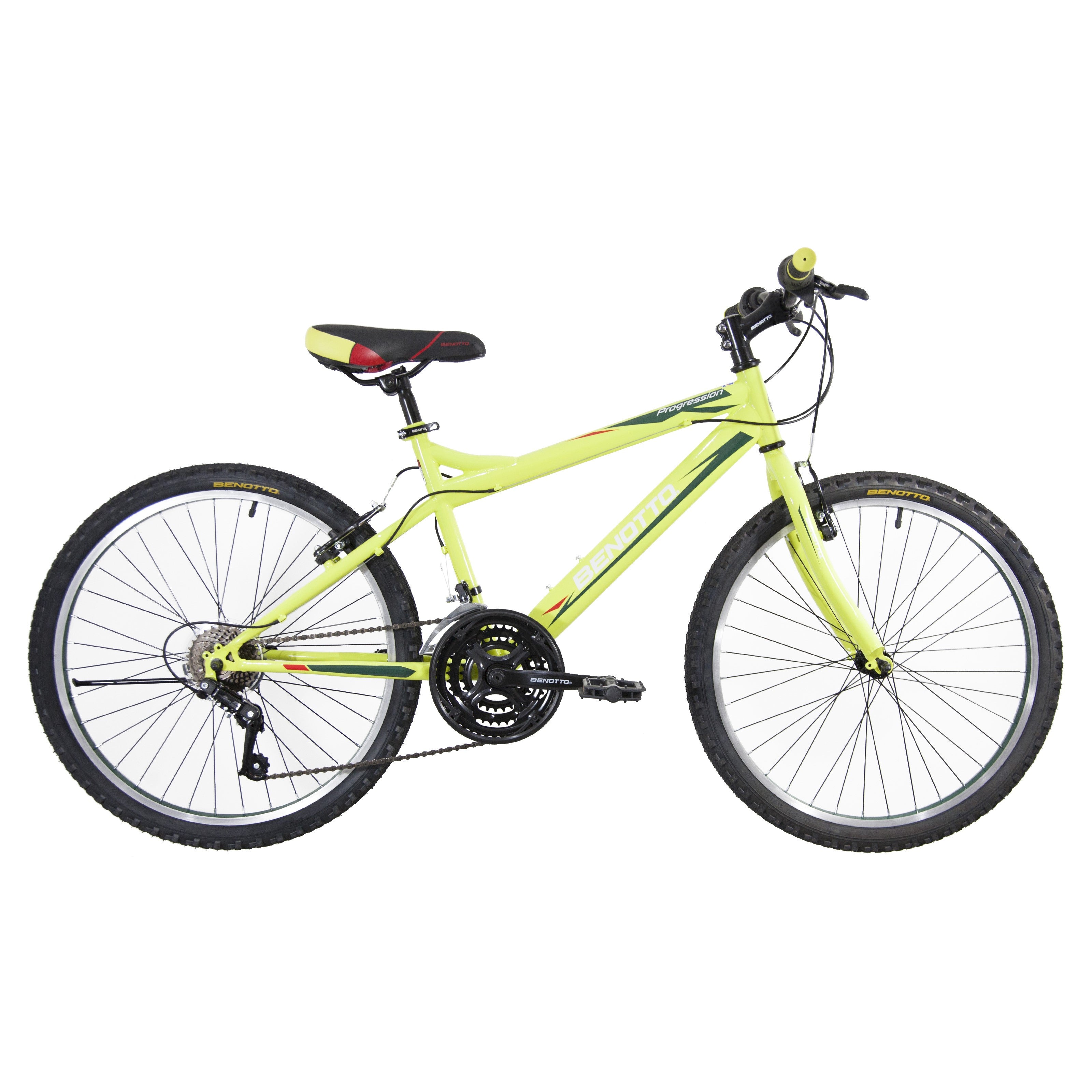 BICICLETA BENOTTO PROGRESSION MONTAÑA R24 21V VERDE LIMON